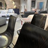 Ligne Roset - 4er-Set Stuhl CM131 Schale Buchensperrholz Dunkelbraun Gebeizt Gestell Stahl Schwarz Lackiert - 3