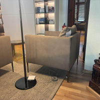 COR - Sofagarnitur Pilotis Sofa Und Sessel Leder 683 Taupe Braun Füße Schwarzchrom - 4