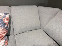 Musterring - Ecksofa MR 365 Stoff 2 Twice Grau Füße Verchromt mit Kopfstütze - 8