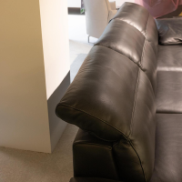 Musterring - Ecksofa 2490 MR Leder Z77 99 Black Pearl Schwarz Metallkufe Chrom Glanz Inklusive Kissen - 4
