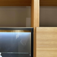 Porro - System Wand Strucktur W30 Hemlock Holz Rückwand L03 Ardesia Schiefer Mit Beleuchtung - 6