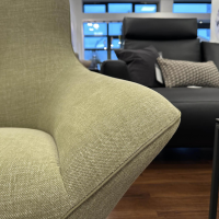 Rom - Sessel Rico Stoff Escana Sage Grün Gestell Metall P694 Schwarz - 7