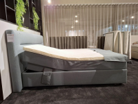 Global - Boxspringbett Valencia Stoff Luca 158 Niagara Blau mit 2 Matratzen und Topper - 4