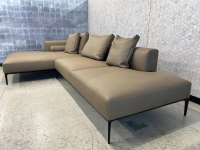 Walter Knoll - Sofagruppe Jaan Living 783 Leder Safari 1372 Clay Braun Grau Gestell Aluminium Schwarz Hochglanz Beschichtet Mit Kissen - 3