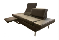 Brühl - Sofa Tomo Leder Unit 542-10 Schwarz Gestell Schwarz Inkl. Ausklappbarer Fußstütze - 3