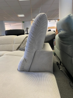 Carina - Ecksofa Modell 1220 Stoff Feincord Silber Grau PG2 Füße Chrom mit Hocker - 8