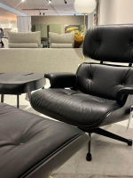 Vitra - Lounge Chair Sessel Leder Natural F Schwarz Schale Esche Schwarz Untergestellt Schwarz Beschichtet Inkl. Ottoman - 6