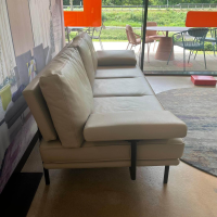Walter Knoll - Sofa Living Platform 400 30 FLFR Leder Lima Stone Grey Grau Beige Gestell Stahl Schwarz Matt Pulverbeschichtet - 7