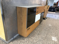 Schröder Franz - Highboard Kitzalm Montana Kernasteiche Natur Gebürstet Akzent Satinglas Snow Grau - 3