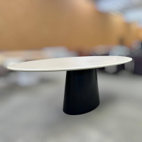 COR - Esstisch Conic Oval Platte MDF Lack NCS S20 05 Y40 Beige Gestell Mineralstein Schwarz Lackiert - 7