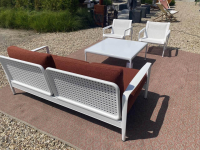 Knoll International - Gartensitzgruppe Schulz Kollektion Stoff Oasys Rust Braun Rot Gestell Und Rahmen Struktur Weiß Inklusive Kissen - 6