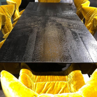 Bretz - Essgruppe Tisch Samurai Burnt Oak mit 8er-Set Cassia Sessel Stoff 659675 Marigold - 12