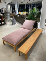 Weishäupl - Sonnenliege New Hampton Stoff Zori Hibiskus Rosa Teakholz mit Anstelltisch - 3