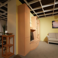 Gwinner - Wohnwand Evita Ahorn Light Griff Chrom Matt Ohne Fernseher - 4