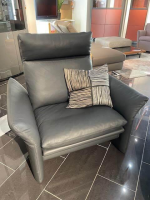 Erpo - Sessel Cuneo Extra Hoch Leder 250 059 Anthrazit Inklusive Hocker - 5