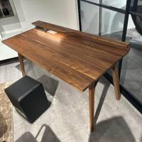 Rodam - Schreibtisch Nuss Splint Geölt Und Gewachst Inklusive Dimmbare LED Lichtleiste Mit Fernbedienung - 4