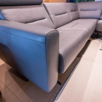 Stressless - Ecksofa Stella mit Hocker Leder Batick Grau Metallfüße Schwarz - 12