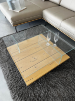 Hülsta - Couchtisch CT 160 Eiche Naturstamm Optiwhite Klarglas - 7