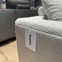 freistil Rolf Benz - Ecksofa 185 Stoff 2071 Hellelfenbein Beige Fuß Stahl Winkelfuß RAL 7037 Staubgrau Grau Mit Kissen - 7