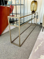 Christine Kröncke - Konsolentisch Cameo Platten Esg Smoked Glas Grau Metallgestell Bronze - 3