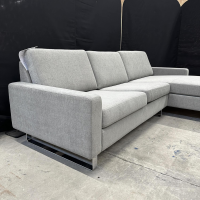 COR - Ecksofa Conseta Stoff 8159 Mittelgrau Metallkufen Verchromt - 6