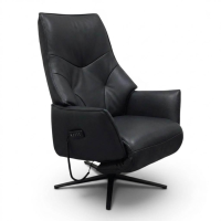 himolla - Sessel 7937 S Lounger Leder 35 Mariposa Mountain Schwarz Sternfuß Metall Anthrazit Mit Motorischer Verstellung - 2