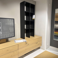 Musterring - Wohnwand Kara Frame Lack Grau Und Schwarz Holz Asteiche Inklusive Beleuchtung - 4