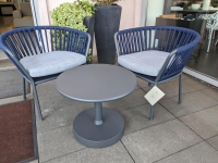 Fast - Outdoor table group Play dark blue powder-coated with lounge chair Ria - 5