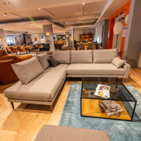 freistil Rolf Benz - Upholstered suite 170 Fabric 4020 Silver gray Steel base black Including 2 cushions - 6