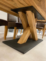 Niehoff - Esstisch Modell 4173 Balkeneiche Natur Massiv Geölt Bodenplatte Stahl - 3