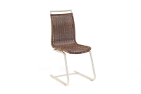 Lavida - 4er Set Freischwinger Jenny Mit Edelstahlgriff  Coffe Creme Braun Untergestell Rundrohr Edelstahl - 2