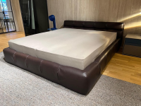 B&B Italia - Bett Tufty Time Leder 1228350 Kora Dunkelbraun Füße Eiche Natur Inklusiv Matratze und Lattenrost - 8