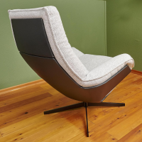 Bielefelder Werkstätten - Sessel Daron Hoch Stoff Alice IP 1750 171 Beige Grau Kreuzfuß Schwarz Matt - 12