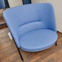 Tecta - Loungesessel DS70 Stoff Dama 75 Mittelblau Blau Gestell Schwarz Pulverbeschichtet Mit Kissen Und Hocker - 11