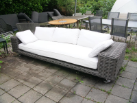 DEDON - Outdoor Sofa 3 Sitzer Paros Farbe Silt Mit Kissenset Dry+ Plush Farben Linen Off White Inklusive Rolle - 5