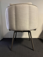 Minotti - Drehstuhl Torii Stoff Ecru Beige Gestell Metall Bronze Drehbar - 5