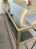 Christine Kröncke - Konsolentisch Cameo Platten Esg Smoked Glas Grau Metallgestell Bronze - 5