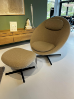 Cane Line - Loungesessel Pace Stoff Textil Light Brown Scent Beige Gestell Aluminium Retour Swivel Schwarz Inklusive Hocker - 5