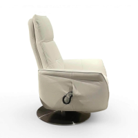 himolla - Sessel 9361 Quartett Leder Longlife Rustika Wolke Weiß Tellerfuß Metall Edelstahloptik Inkl. Aufstehhilfe - 3