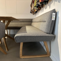 Koinor - Essgruppe S1250 T5005 Platte Massivholz Wildeiche Natur Bezug Stoff 20 Q2 Farbe Sky Grau Und Rain Grau - 4