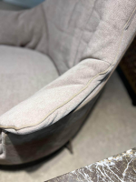 Flexform - Sessel Guscioalto Innen Stoff Extra Edda 541 Beige Außen Leder Deluxe 702 Beige Drehgestell Metall Schwarzchrom - 5