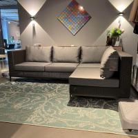 Stern - Corner sofa Fontana Outdoor wickerwork basalt grey cover silk grey frame aluminum - 2