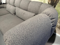 Brühl - Sofa Magnolia Stoff 5275 0096 Grau Füße Stahl Schwarz Pulverbeschichtet Inklusive Hocker - 3
