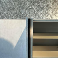 Kettnaker - Sideboard Soma Beton Optik Grau Gestell Rundrohr Leuchtgelb Gelb Grün - 3