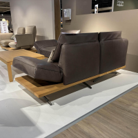 Koinor - Ecksofa Phoenix Leder B-Toro Montana Braun Plateau Wildeiche Furniert Gestell Alu-Schwertkufe Nr. 2 Bronziert - 3