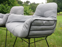 Freifrau - 2er Set Stuhl Leyasol High Stoff Lopi Cloud Drahtgestell ME001 Schwarz Mit Kunststoffgleitern - 7