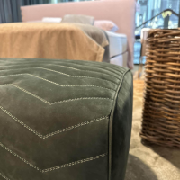 Minotti - Bank Quincy Chevron Leder Nabuk 30 Malachite grün Gestell Metall Brandy Anthrazit Glänzend Lackiert - 2