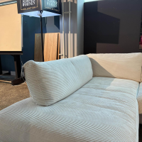 Schöner Wohnen-Kollektion - Ecksofa Garbo Stoff 6 Cord Snow Weiß Inklusive Longchair - 5