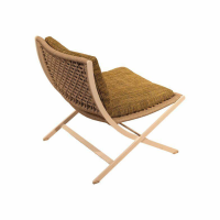 Flexform - Sessel Peter Outdoor Gestell Weiß Kordel Matt Eis Inklusive Kissen Stoff Cora Grün - 5