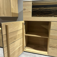 Hartmann - Highboard Runa Kerneiche Natur Gebürstet Mit Applikation Rinde Mit Beleuchtung - 2